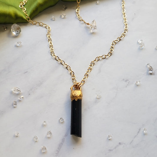 Black Tourmaline Protection Talisman Necklace Shop Dreamers of Dreams