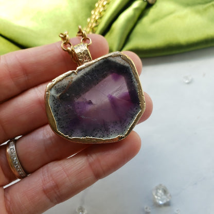 Trapiche Amethyst Slice Necklace Necklace Shop Dreamers of Dreams