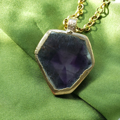 Trapiche Amethyst Slice Necklace Necklace Shop Dreamers of Dreams