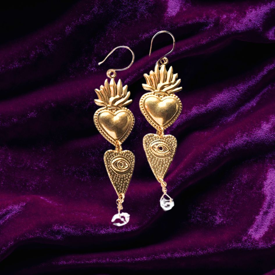 Flaming Heart Earrings Earrings Shop Dreamers of Dreams