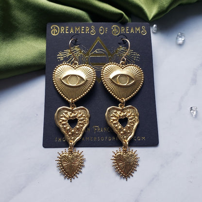 Triple Heart Eye Earrings Earrings Shop Dreamers of Dreams