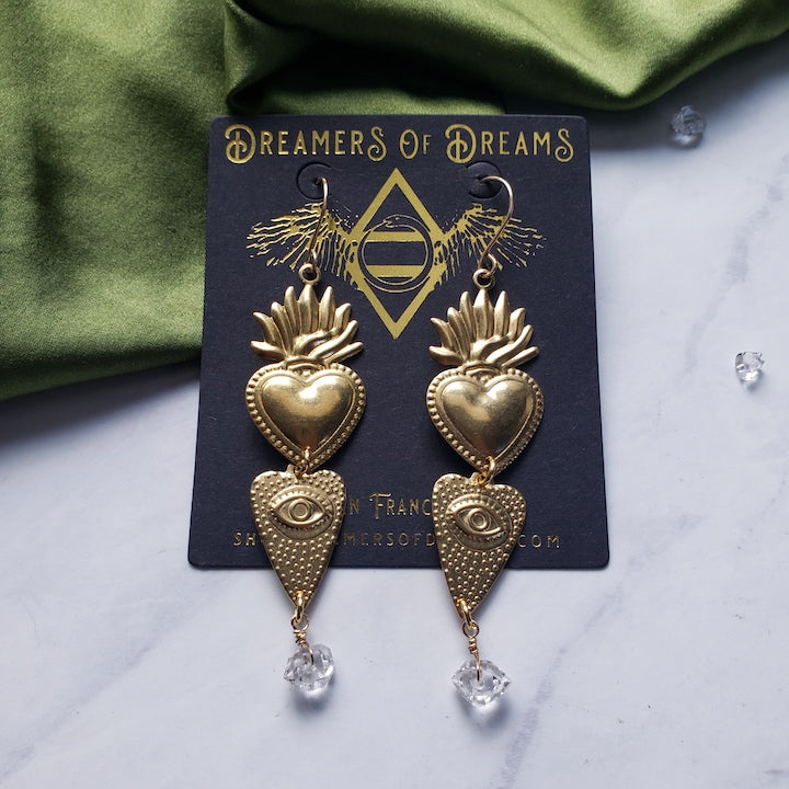 Flaming Heart Earrings Earrings Shop Dreamers of Dreams