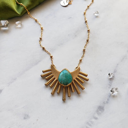 Turquoise Sun Ray Necklace Necklaces Shop Dreamers of Dreams