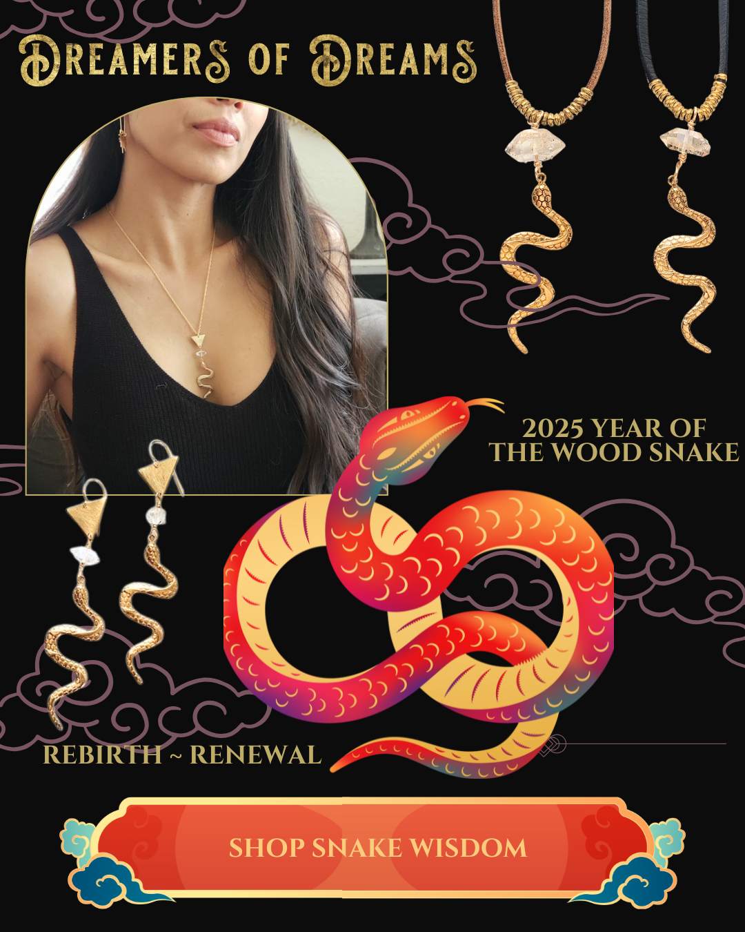 North Star Snake Necklace Necklace Shop Dreamers of Dreams