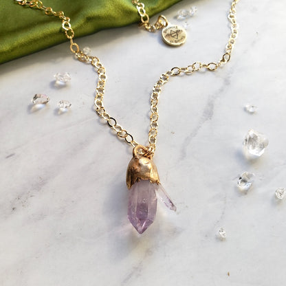 Amethyst Heart Shield Necklace Necklace Shop Dreamers of Dreams