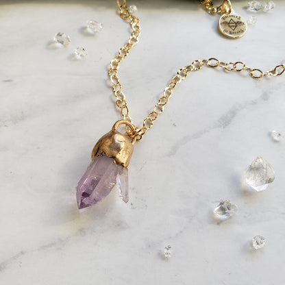 Amethyst Heart Shield Necklace Necklace Shop Dreamers of Dreams