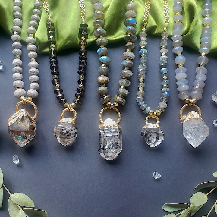 Queen Herkimer and Labradorite Necklace Necklace Shop Dreamers of Dreams