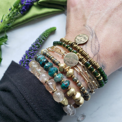 Chrysocolla + Pyrite Courage Bracelet Bracelet Shop Dreamers of Dreams