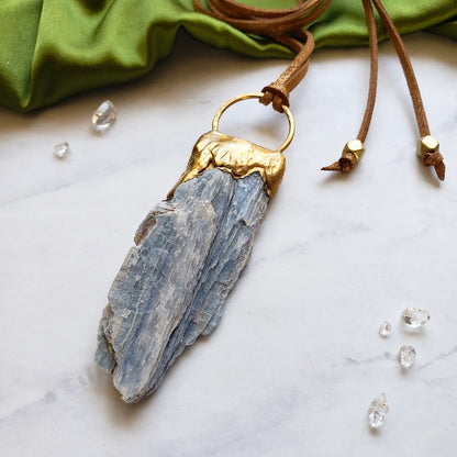 Large Blue Kyanite Goddess Necklace Necklace Shop Dreamers of Dreams