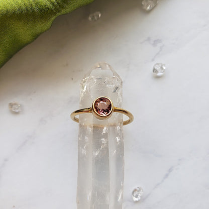 Faceted Pink Tourmaline Solitaire RING Shop Dreamers of Dreams