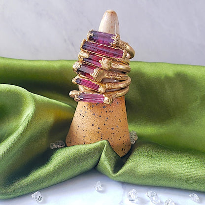 Pink Tourmaline Bar Ring RING Shop Dreamers of Dreams