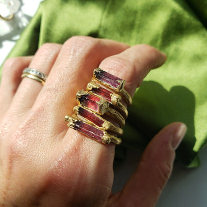 Pink Tourmaline Bar Ring RING Shop Dreamers of Dreams