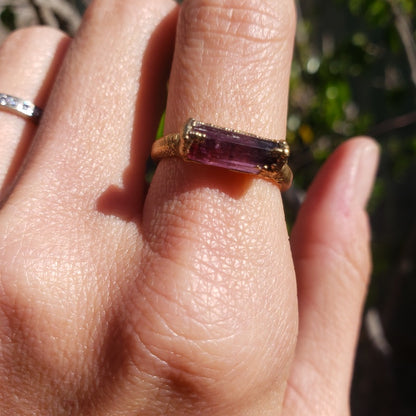 Pink Tourmaline Bar Ring RING Shop Dreamers of Dreams