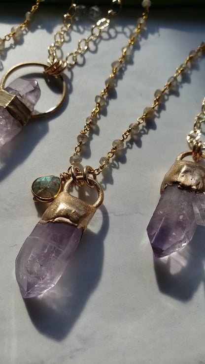 Amethyst Heart Shield Necklace Necklace Shop Dreamers of Dreams