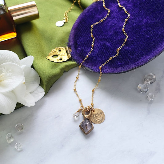 Lavender Spinel Mini Pendant Necklace necklace Shop Dreamers of Dreams