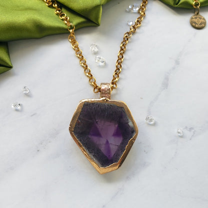 Trapiche Amethyst Slice Necklace Necklace Shop Dreamers of Dreams