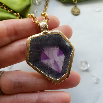 Trapiche Amethyst Slice Necklace Necklace Shop Dreamers of Dreams