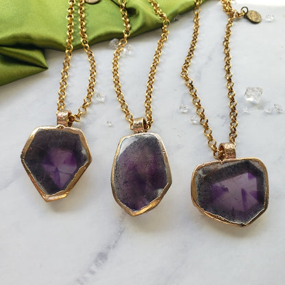 Trapiche Amethyst Slice Necklace Necklace Shop Dreamers of Dreams