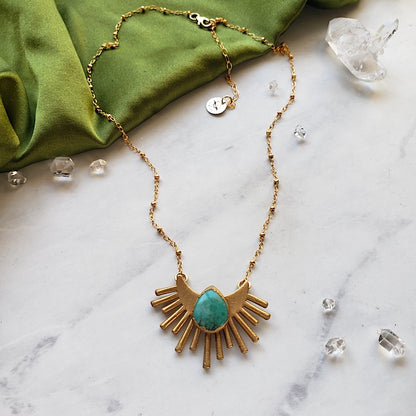 Turquoise Sun Ray Necklace Necklaces Shop Dreamers of Dreams