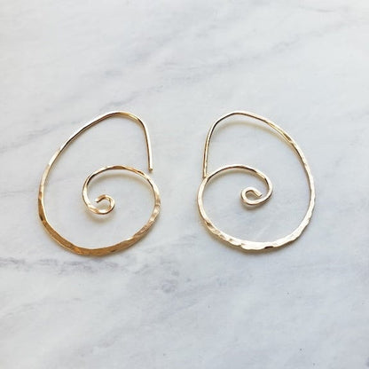 Gold Sacred Spiral Hoops Earrings Shop Dreamers of Dreams