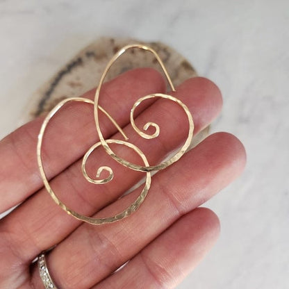 Gold Sacred Spiral Hoops Earrings Shop Dreamers of Dreams