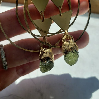 Moldavite Hoop Earrings Earrings Shop Dreamers of Dreams