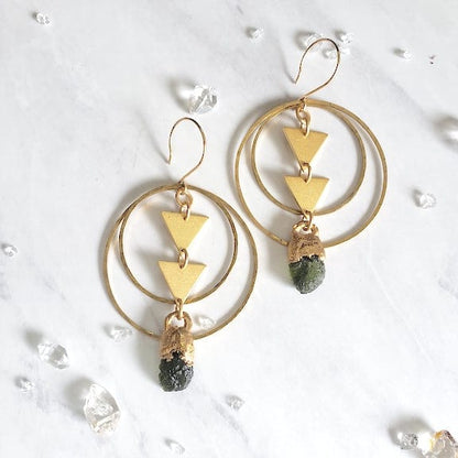 Moldavite Hoop Earrings Earrings Shop Dreamers of Dreams