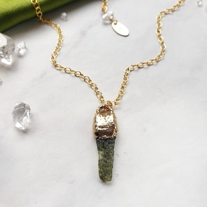 Moldavite Dagger Necklace Necklace Shop Dreamers of Dreams