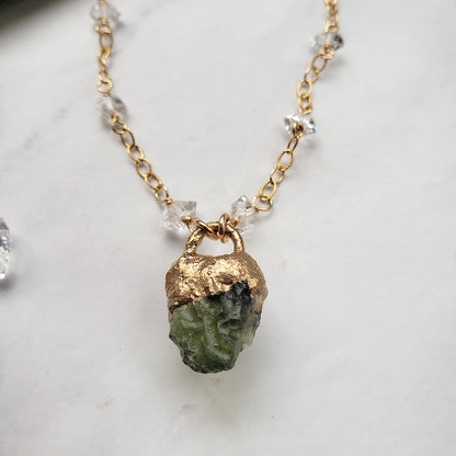 Moldavite Heart Necklace Necklace Shop Dreamers of Dreams